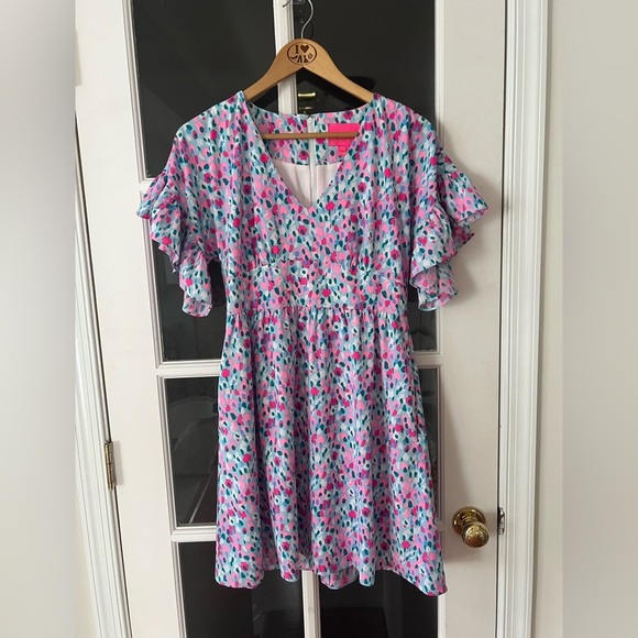 Lilly Pulitzer Blaire Stretch Dress - Size 4 - multi Hottie Dottie - Picture 3 of 10